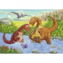 Puzzle dinozauri la rau 2x24 piese